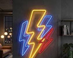 Cyberpunk Neon Lightning Sign